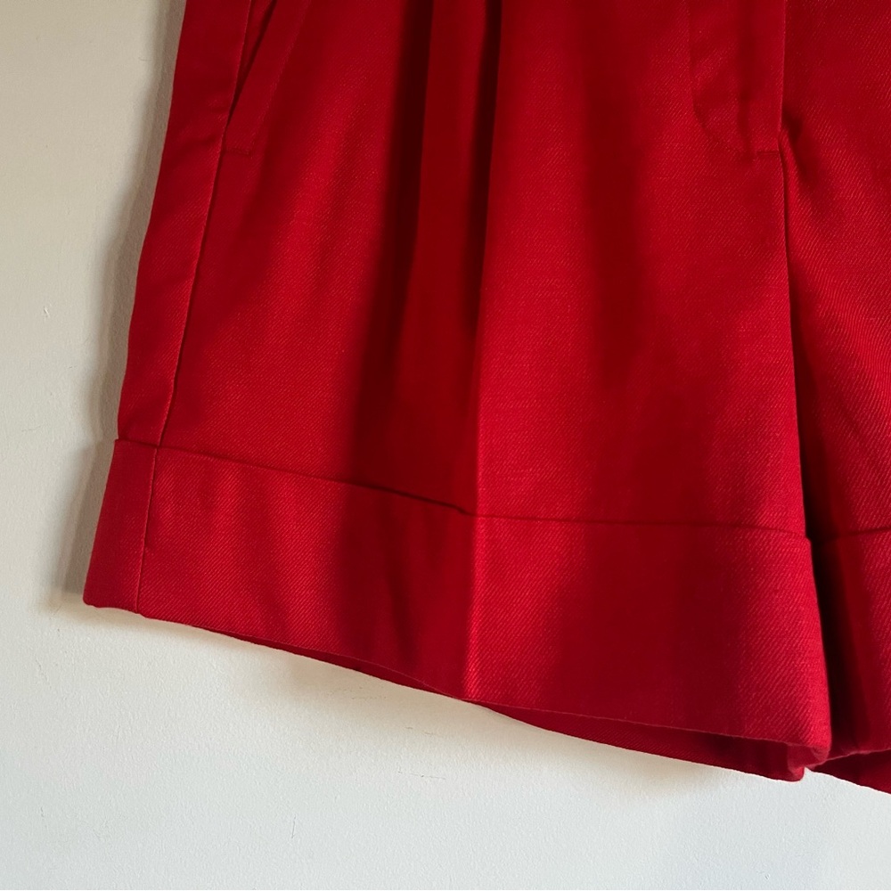 NEW J Crew Remi Short in Stretch Linen Blend Red Size 0 $98 Retail and Sold Out - Picture 5 of 12